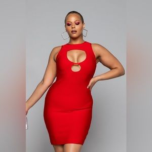 NWOT AKIRA Red Cut Out Bandage Dress